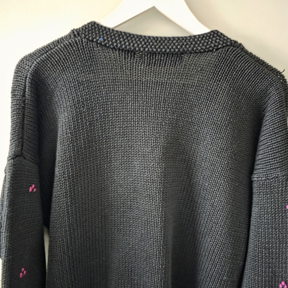 Maggie Lawrence L 90s Cottagecore Eclectic Boho Paisley Intarsia Knit Cardigan - Picture 11 of 15